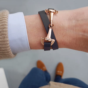 Dimacci Favorit Horse Bit Bracelet Black | Rose-Gold Plated