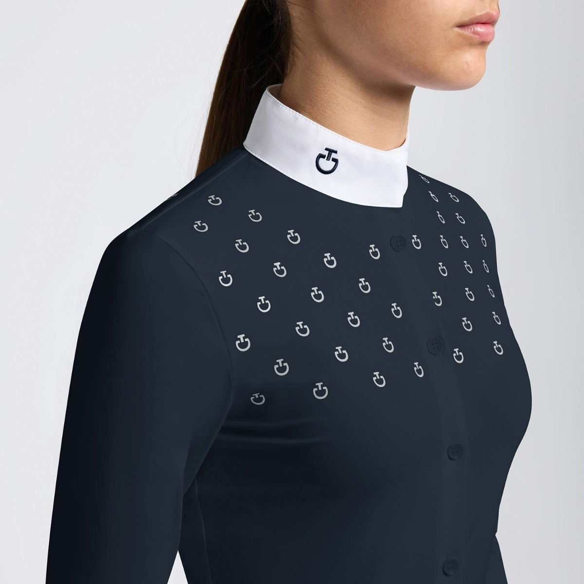 Cavalleria Toscana Girls' Long-Sleeve Button Competition Shirt