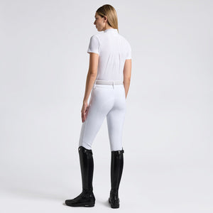 Cavalleria Toscana Women's Competition Shirt in Technical Jersey with Buttons-White