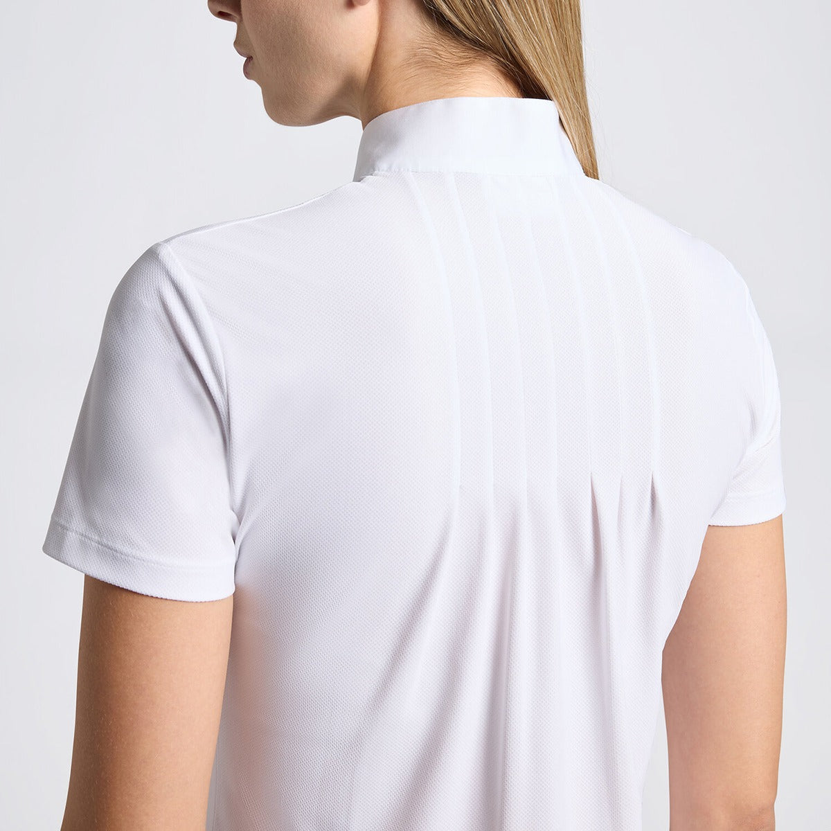 Cavalleria Toscana Women's Competition Shirt in Technical Jersey with Buttons-White