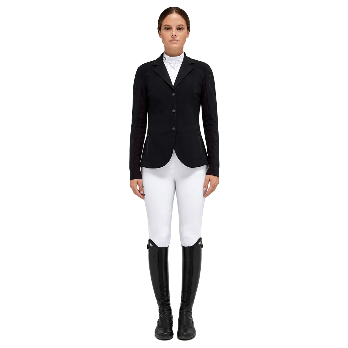 Cavalleria Toscana Women's Revo Perforated Light Tech Knit Zip Riding Jacket