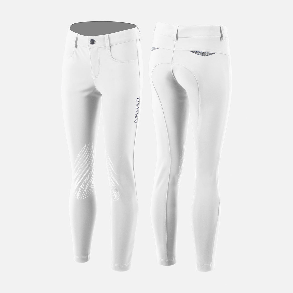 Animo Girl's Nedra Riding Breeches-White