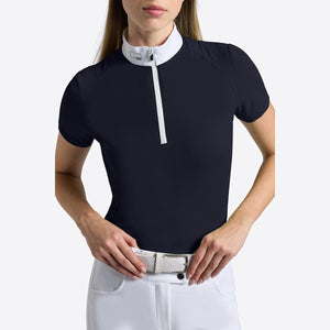 RG Women's Micro-Perforated Jersey Inserts Zip Shirt S/S