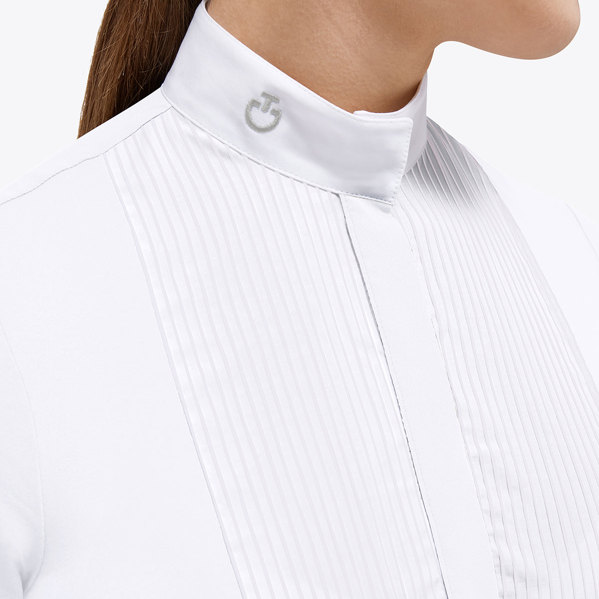 Cavalleria Toscana Women's Tech Piquet w/Cotton Pleated Bib S/S Competition Shirt