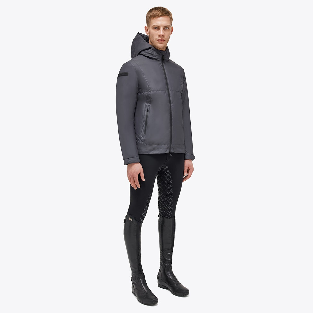 Cavalleria Toscana Men's Hooded Shell Jacket With Quilted Lining