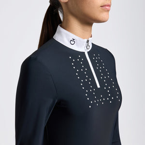 Cavalleria Toscana Girls' Long-Sleeve Zip Competition Shirt