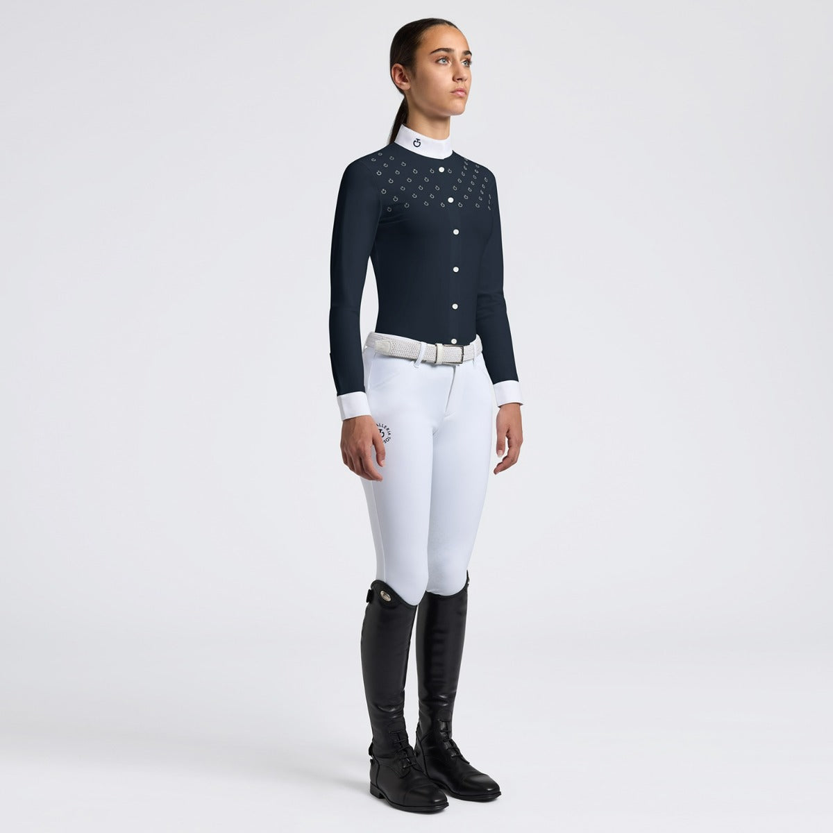 Cavalleria Toscana Girls' Long-Sleeve Button Competition Shirt