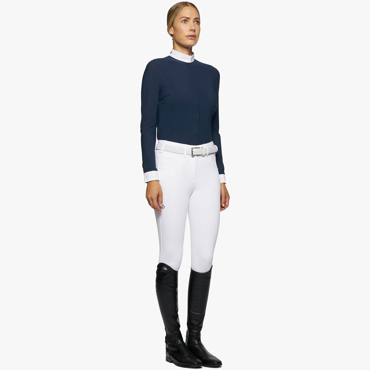 Cavalleria Toscana Women's FW'21 Elegant Embroidery Longsleeve Competition Shirt