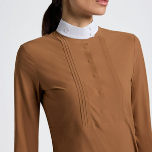 Cavalleria Toscana Women's L/S Bib Competition Shirt with Heat-Sealed Details