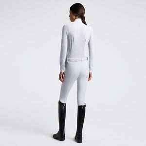 Cavalleria Toscana Women's L/S Competition Shirt with Pleated Insert-White