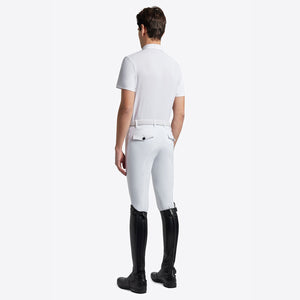 Cavalleria Toscana Men's Competition Shirt in Technical Jersey with Zip S/S White