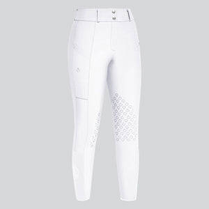 Cavalleria Toscana Women's Perforated Insert Jumping Breeches White