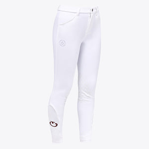 Cavalleria Toscana Unisex Young Rider's Knee Grip Jumping Breeches-White