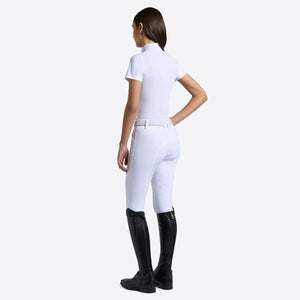 RG Girl's Jersey S/S Competition Zip Polo White