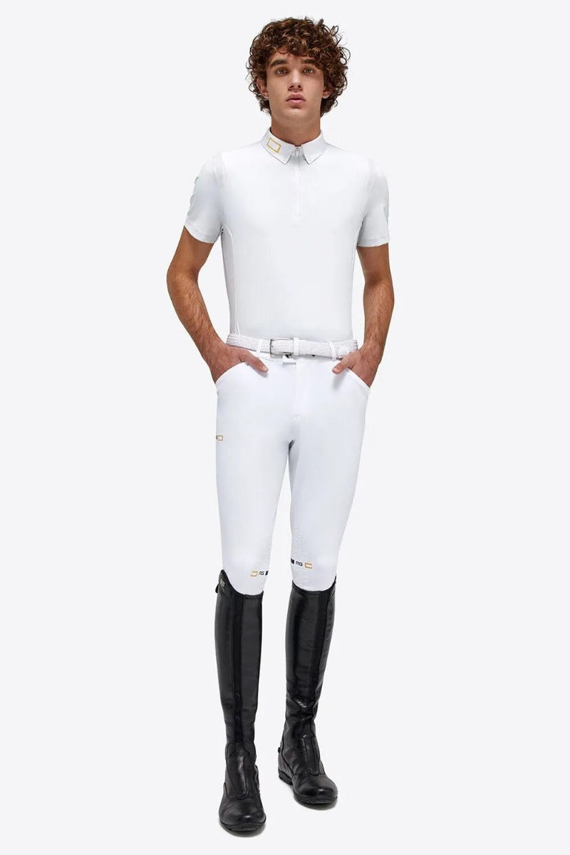 RG Men's Jersey S/S Competition Zip Polo White