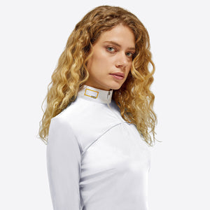 RG Women's Jersey L/S Competition Zip Polo White